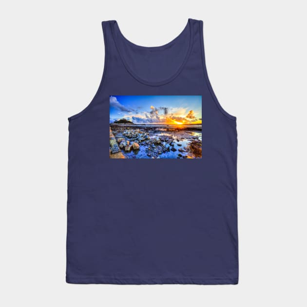 St Michael's Mount Cornwall Sunset Over Penzance Tank Top by tommysphotos